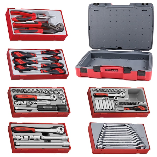 82 Piece Mixed Drive Metric Socket, Wrench, Screwdriver & Plier Kit